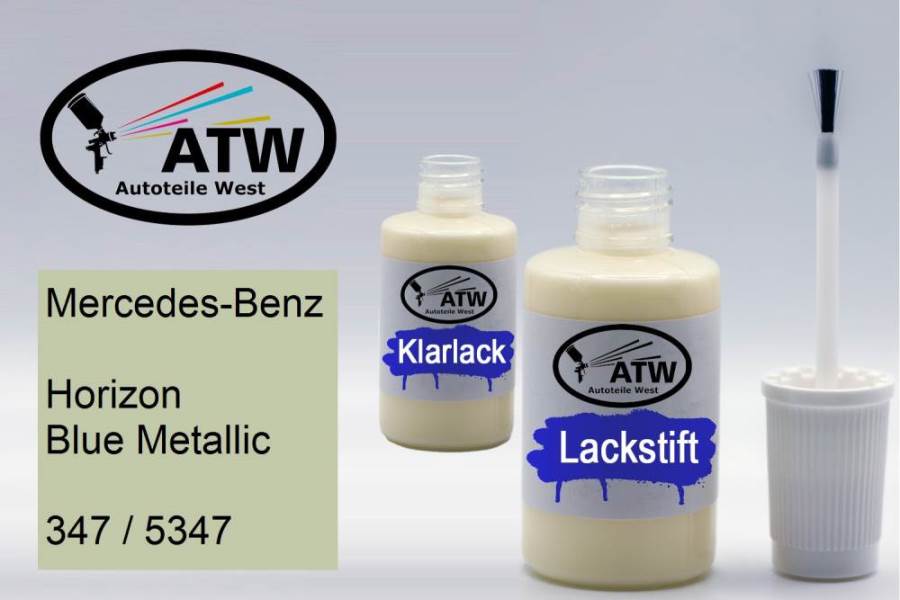 Mercedes-Benz, Horizon Blue Metallic, 347 / 5347: 20ml Lackstift + 20ml Klarlack - Set, von ATW Autoteile West.